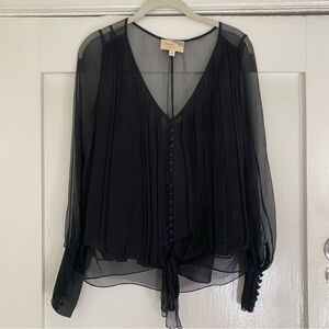 Elizabeth and James Black Silk Blouse